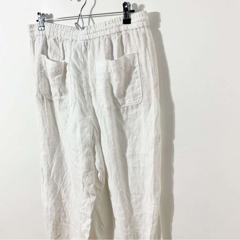 Talbots Linen Drawstring Elastic Waist Cropped Pa… - image 4